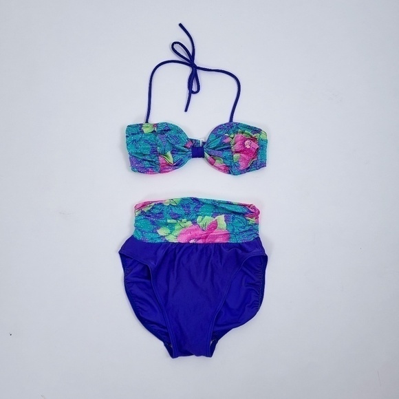 Free With Purchase - 80's bikini 2 piece swim suit bandeau halter bralette - Picture 2 of 8